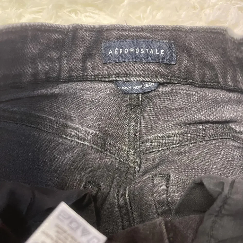 Aeropostale Curvy Mom Jean Black Women's Straight Leg Jeans